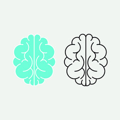 outline-drawn human brain. simplified view of the brain. vector illustration, eps 10.