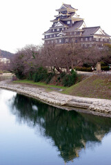 岡山城の夕暮れ