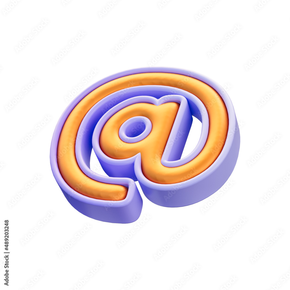Poster realistic glossy cartoon look at icon 3d render concept for website gmail and email address