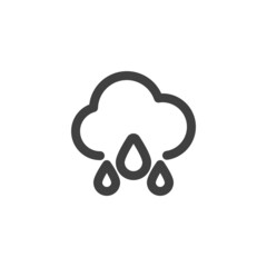 Cloud and rain line icon