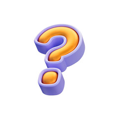 realistic glossy question mark icon 3d render for a solution decision and problem concept