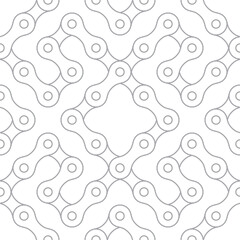 Vector seamless geometric texture line bike chain. Isolated on white background