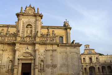 Obraz premium Lecce, Apulia, Italy: historic buildings in the cathedral square