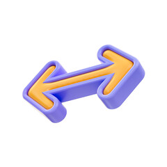 realistic glossy cartoon look arrow left right icon 3d render for left right or back next