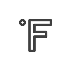 Fahrenheit degrees line icon