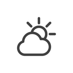 Cloud and sun line icon