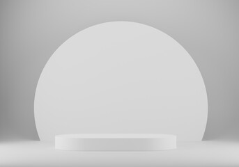 white round product display podium. 3d rendering. - obrazy, fototapety, plakaty