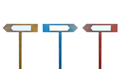 The arrows point to the right and left sides. multicolored pointers isolated on white background with a frame for text The concept of the right path. collection of arrows point. 3  pointers