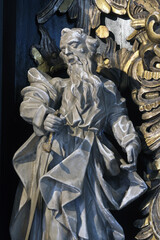Fototapeta na wymiar Saint Paul, statue in the chapel of Our Lady of the Kamenita vrata (Stone Gate) in Zagreb, Croatia