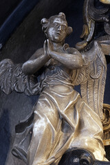 Angel statue in the chapel of Our Lady of the Kamenita vrata (Stone Gate) in Zagreb, Croatia