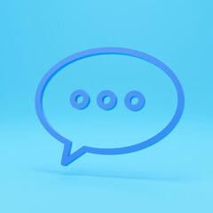 Pink Chat icon isolated on pink background. Speech bubbles symbol. Minimalism concept. 3d illustration 3D render.