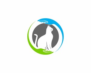 Circle hand care with cat in the middle