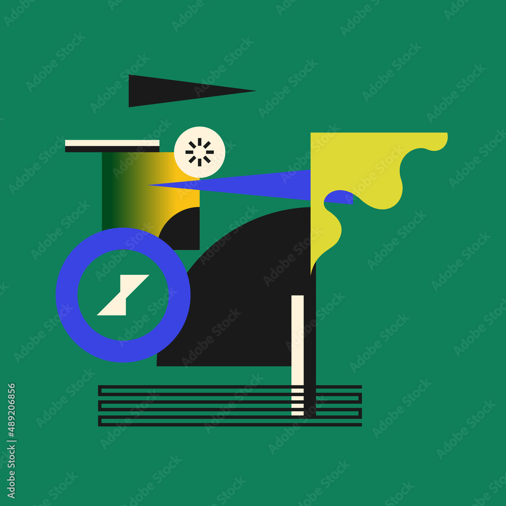 Poster modern geometric composition of various shapes. illustration for design. abstract background in the 