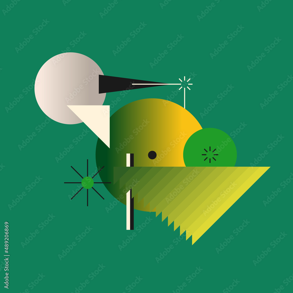 Poster modern geometric composition of various shapes. illustration for design. abstract background in the 