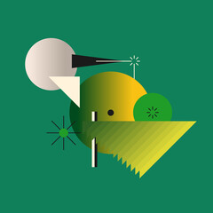 Modern geometric composition of various shapes. Illustration for design. Abstract background in the trend chart.