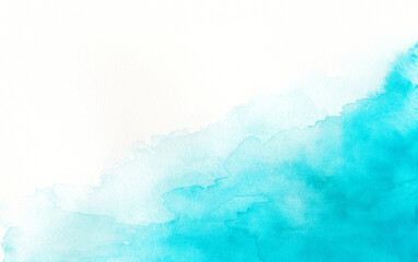 水色の水面の風景イラスト　透明水彩の背景イラスト