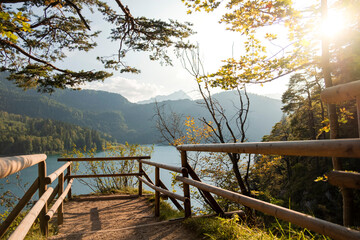 Lake near Schloss Neuschwanstein in Mountains