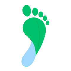 Footprint. Eco friendly vector icon design. Zero emissions, carbon neutral