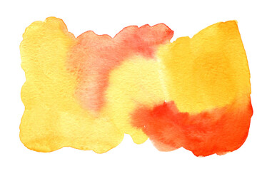 Abstract watercolor background. Hand drawn watercolor spot, yellow, red and pink colors	