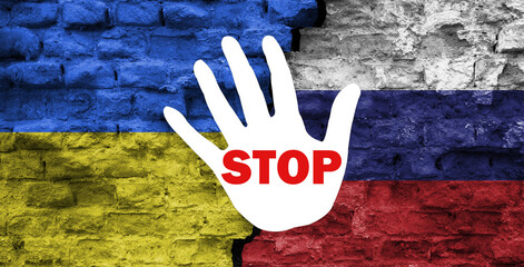 stop wojnie na Ukrainie z Rosją - obrazy, fototapety, plakaty