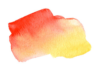 Abstract watercolor background. Hand drawn watercolor spot, yellow and red colors