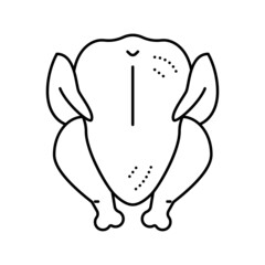 whole broiler chicken line icon vector illustration
