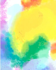 Bright rainbow background in watercolor style, mix of colors, trend