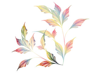 fantasievolle Äste mit zart schimmernden Blätter