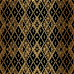 Geometric Gold Rhombus Seamless Pattern Design
