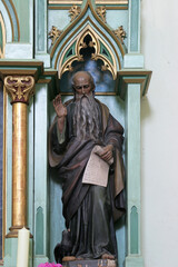 Saint Elijah, statue on the Altar of the Precious Blood of Christ in the parish church of Saints Simon and Jude in Ciglena, Croatia