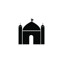 icon vector : Modern black mosque, with two minarets