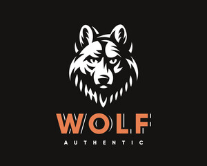 Harsh wolf modern logo. Wolf head vector illustration for your emblem or crest.