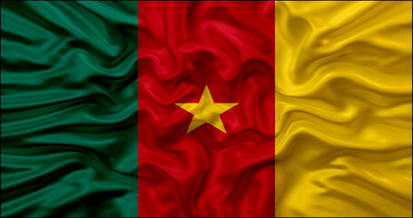 Cameroon waving flag