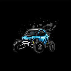 buggy UTV illustration in black background © winana