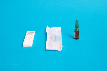 Ampoule, syringe and rapid test for coronavirus