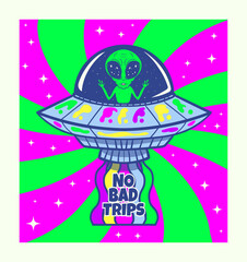 alien in a flying saucer: no bad trips, psy art