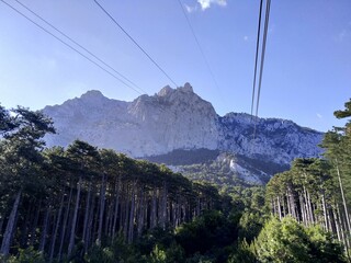 cable car in the mountains