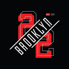 BROOKLYN illustration typography. perfect for t shirt design