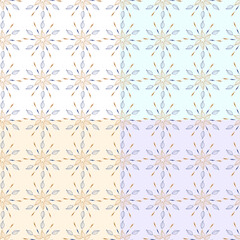 Seamless pattern in 4 color background. Texture for tile, scrapbooking, wrapping paper, textiles, home decor, fabric, wallpaper, background, carpet, clothing. Vector illustration.