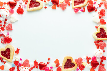 A border frame of sweet Valentine convections.