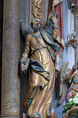 Saint Andrew, statue on the high altar in the church of the Assumption of the Virgin Mary in Glogovnica, Croatia