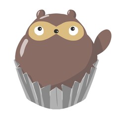 Clip art of raccoon dog cake