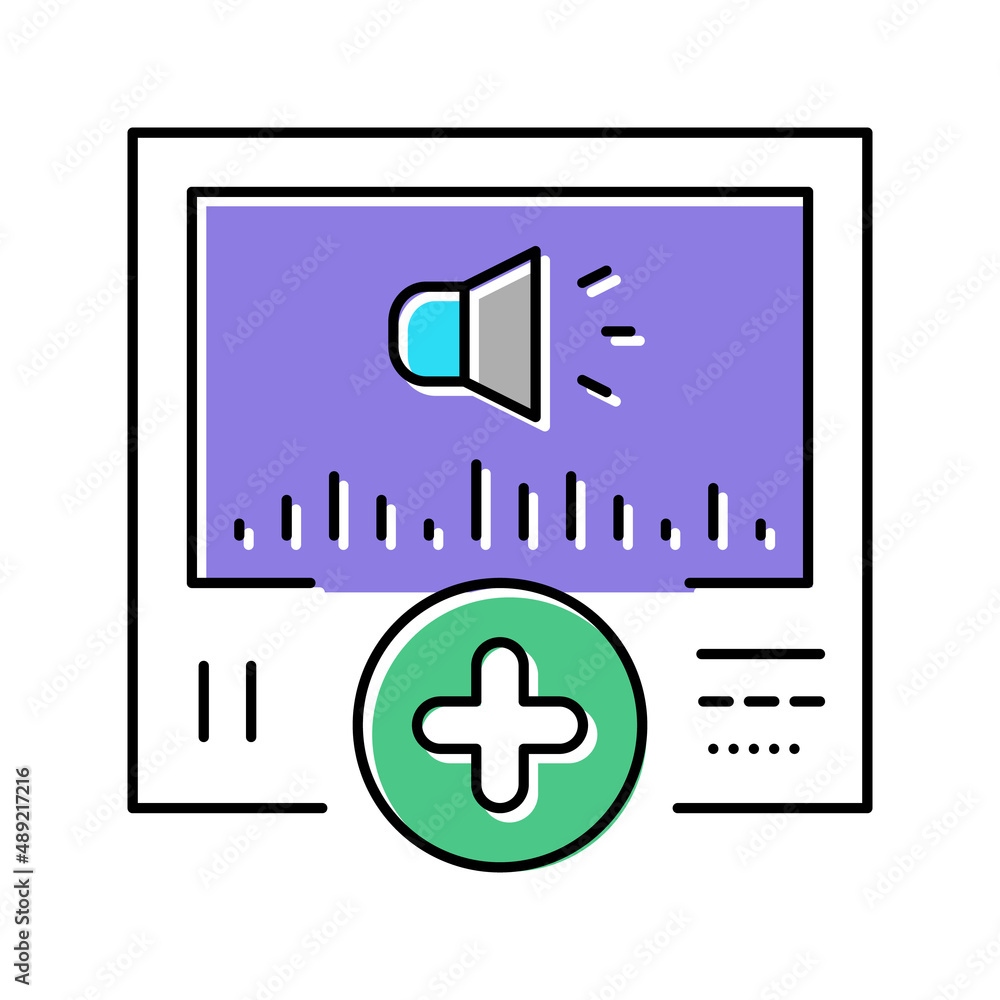 Poster audio message ugc color icon vector illustration