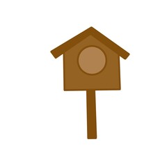 brown birdhouse for birds.  feeder house for animals