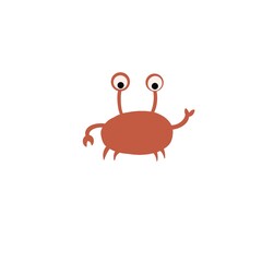 crab cartoon red for book and website. crawfish animal