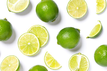 set of lime isolated on white background