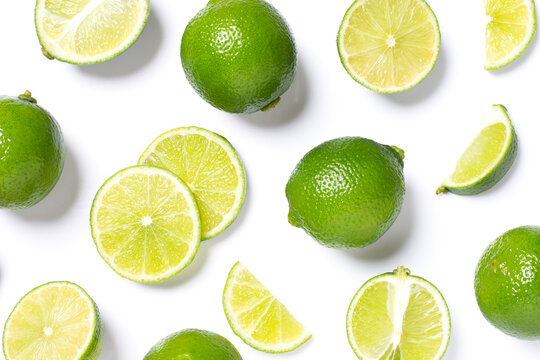 set of lime isolated on white background