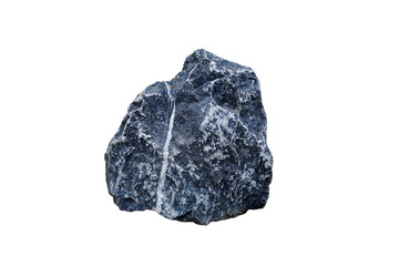 Isolated limestone rock on white background. Stone for construction.