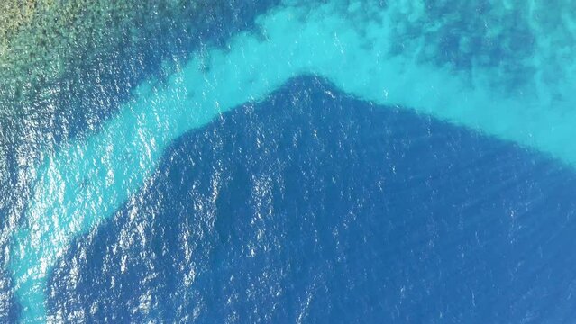 Aerial view above of mangroves at Los Juanes in Morrocoy National Park, Venezuela