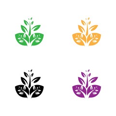 Leaf vector logo icon set